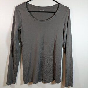 Eileen Fisher t-shirt  knit S long sleeve lighweight gray scoop neck